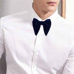 Velvet Bow Ties for Men Set Dark Blue